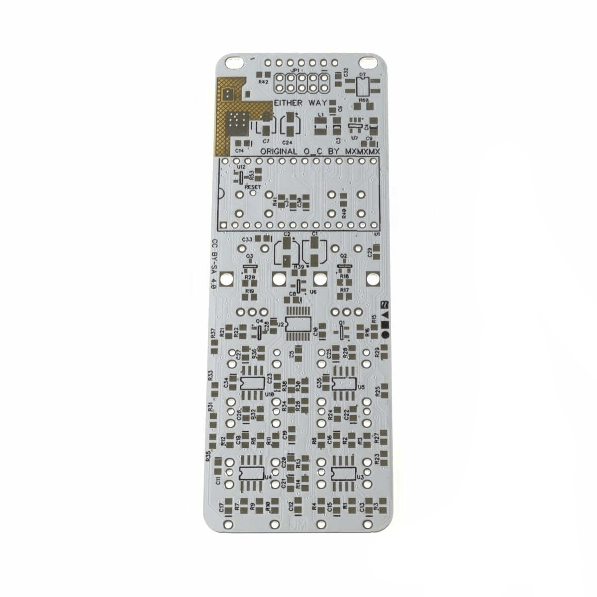 uO_C Micro Ornament and Crime PCB v1.1 on a white background