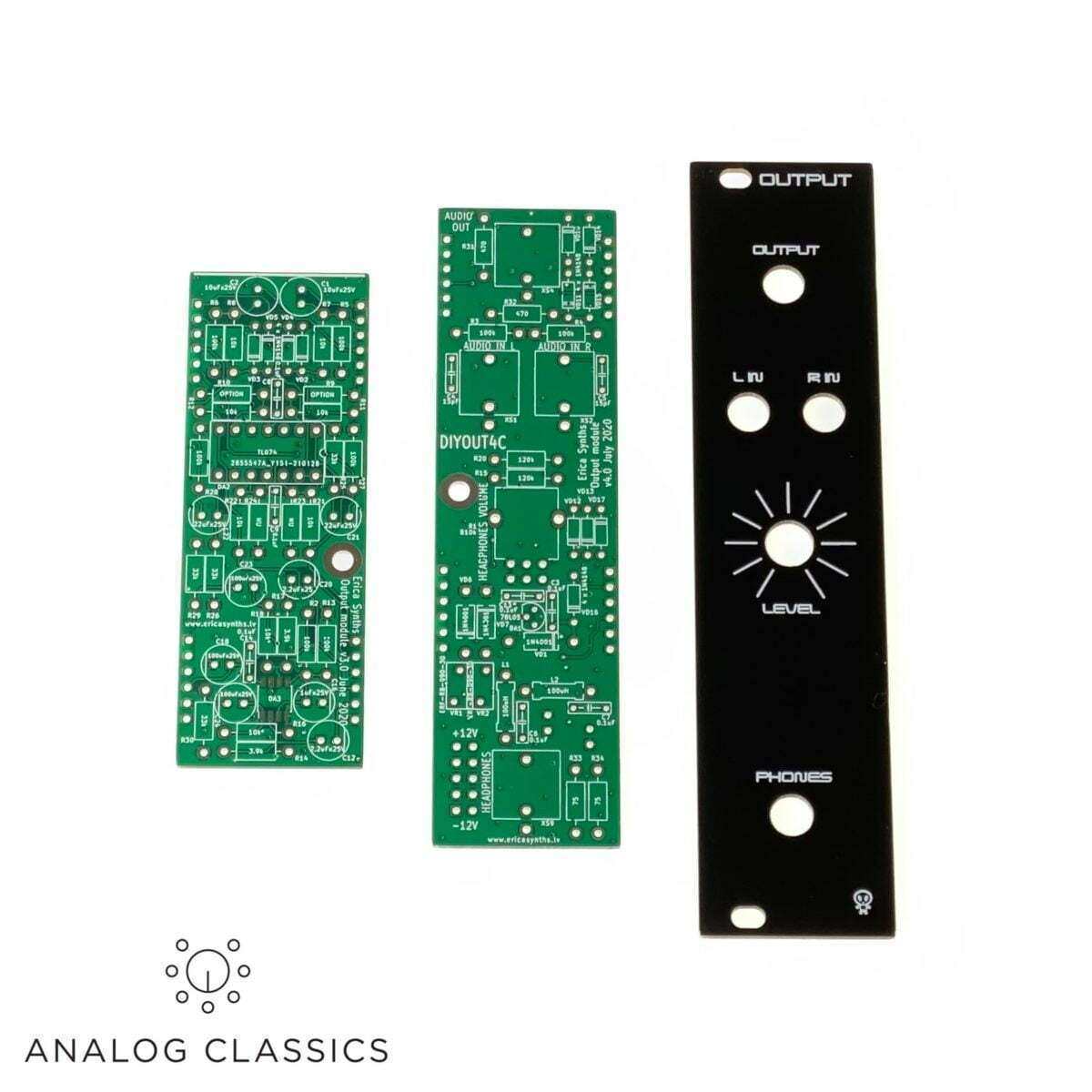 Erica Synths Output II PCB & Panel Set on a white background